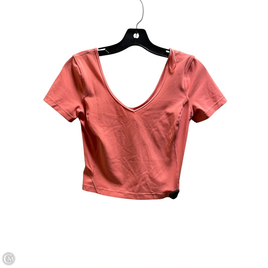 Athletic Top Short Sleeve By Lululemon In Pink, Size: 4