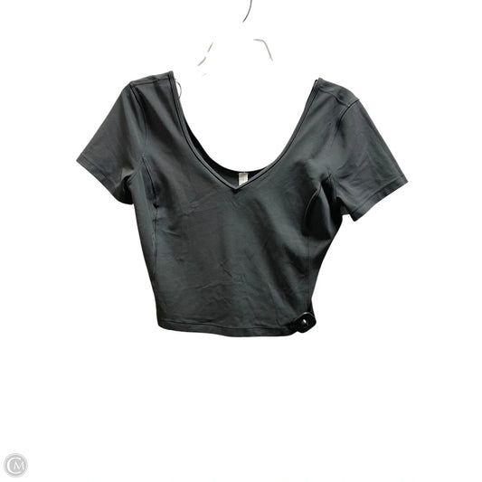Athletic Top Short Sleeve By Lululemon In Grey, Size: 8