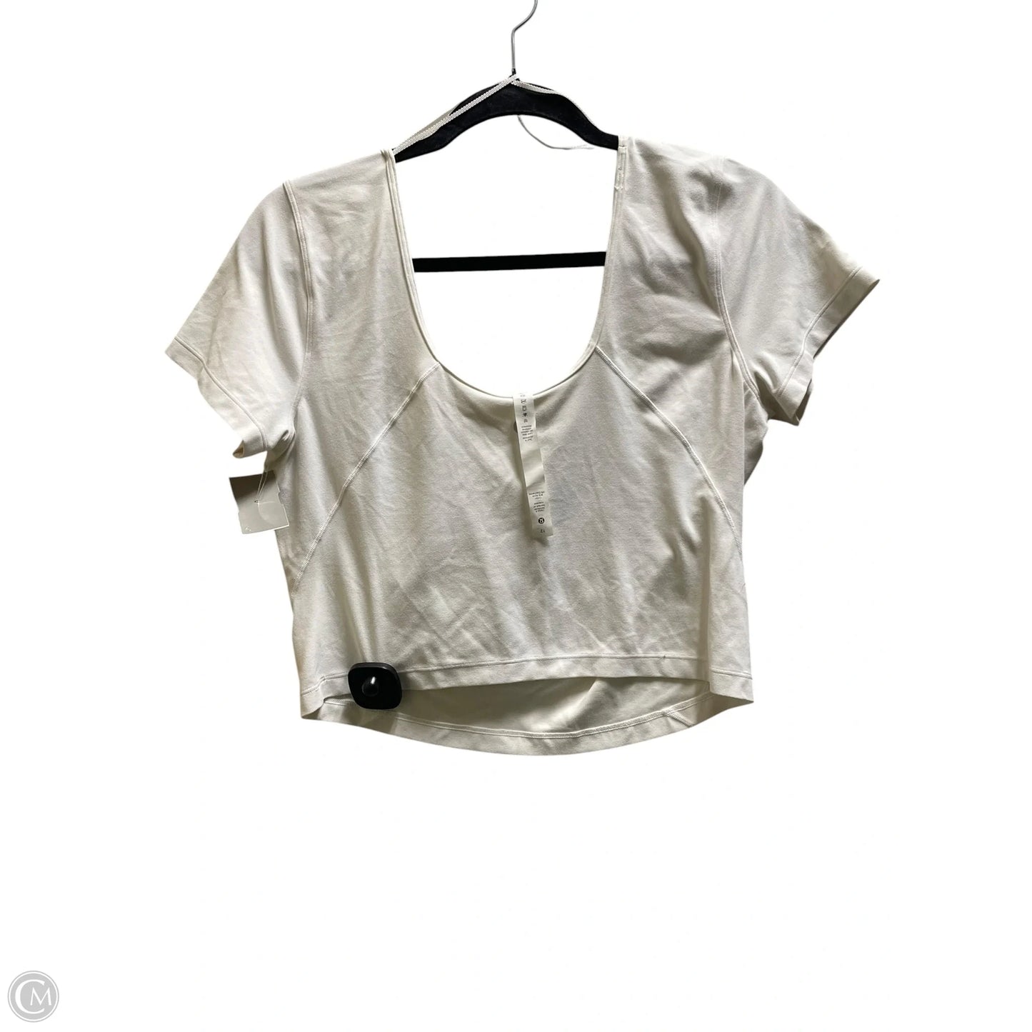 Athletic Top Short Sleeve By Lululemon In White, Size: 12