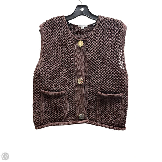 Top Sleeveless By Vigoss In Brown, Size: L