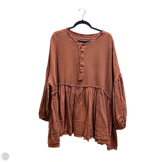 Top Long Sleeve By We The Free In Bronze, Size: Xs