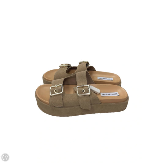 Sandals Flats By Steve Madden In Tan, Size: 10