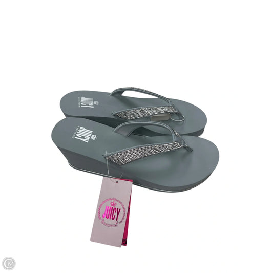Sandals Flip Flops By Juicy Couture In Grey, Size: 10