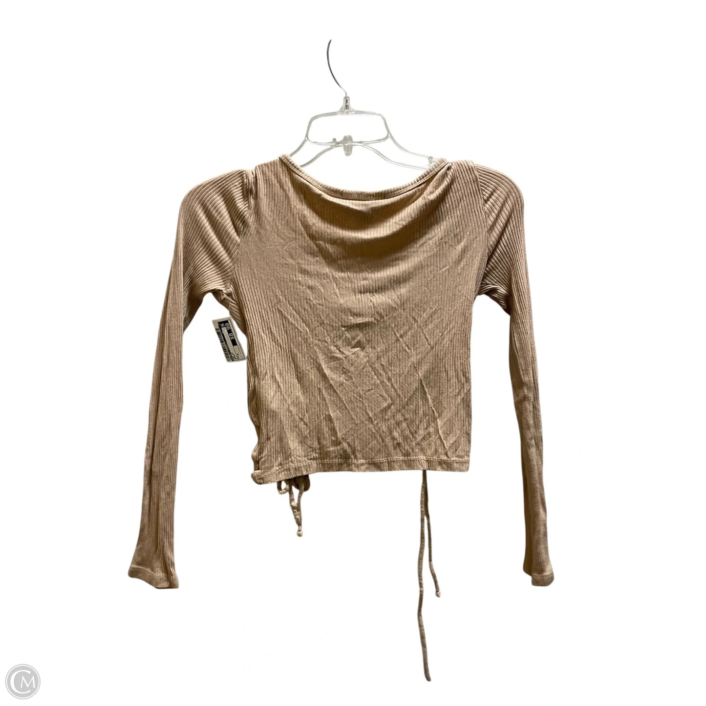 Top Long Sleeve By Almost Famous In Brown, Size: S