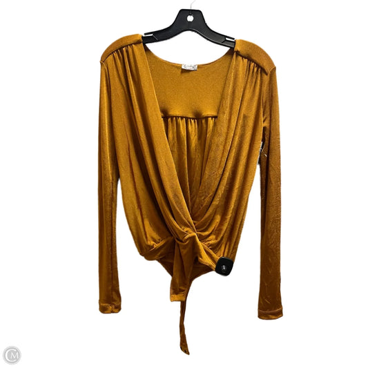 Top Long Sleeve By Free People In Yellow, Size: S