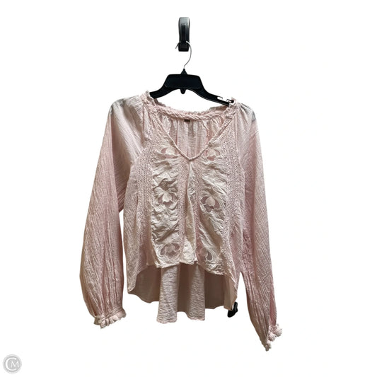 Top Long Sleeve By Free People In Pink, Size: M
