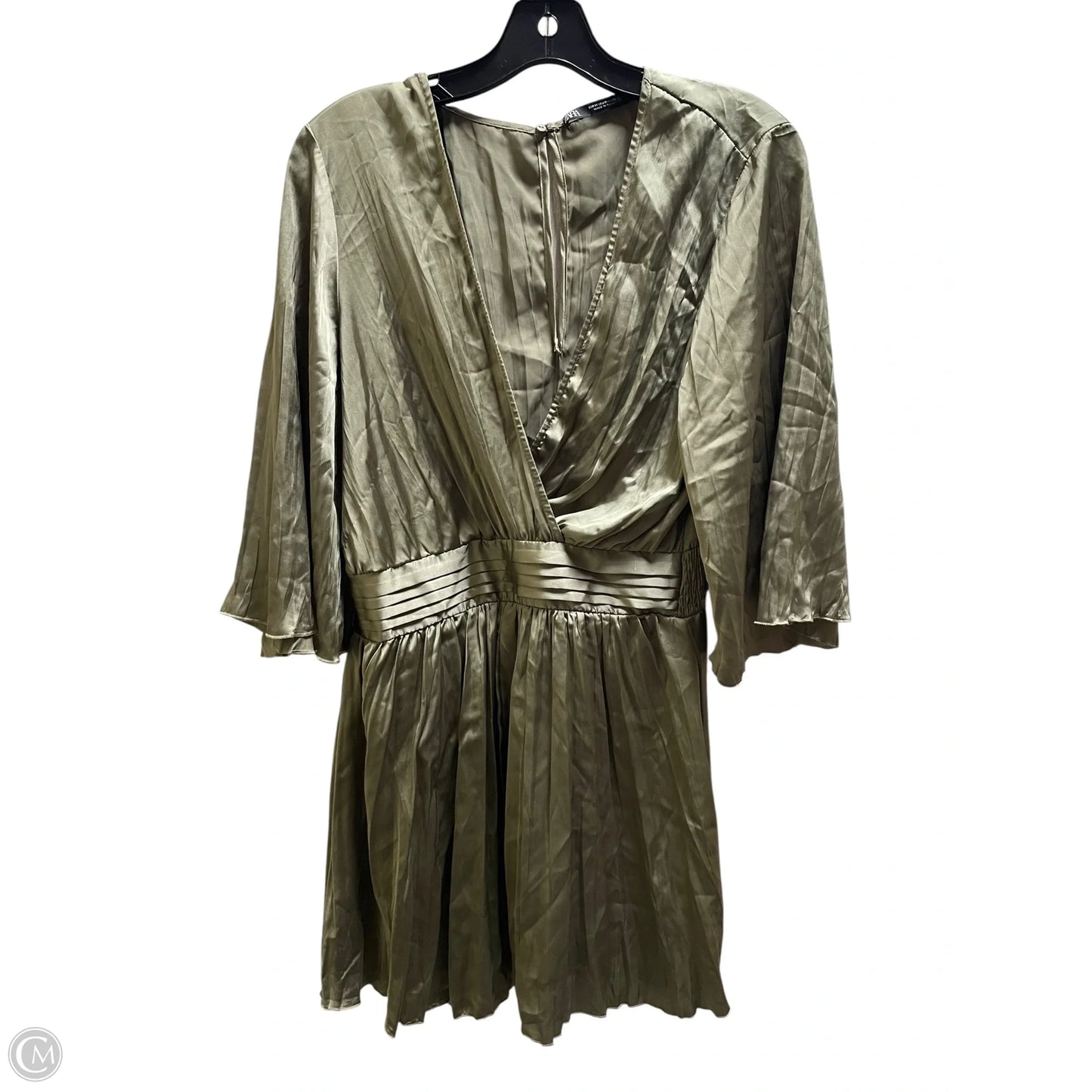 Dress Casual Midi By Zara In Green, Size: M