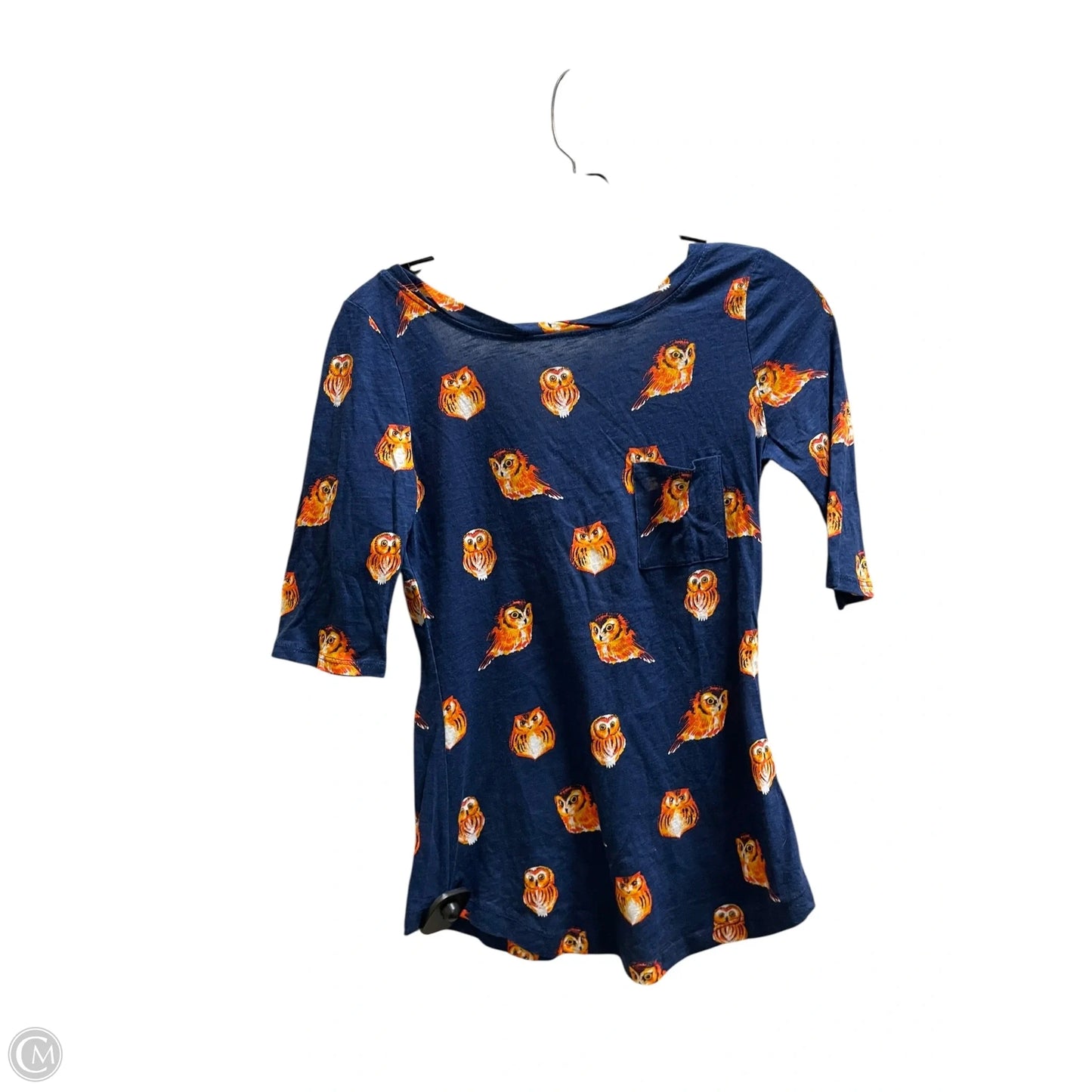 Top Short Sleeve By Anthropologie In Navy, Size: Xs