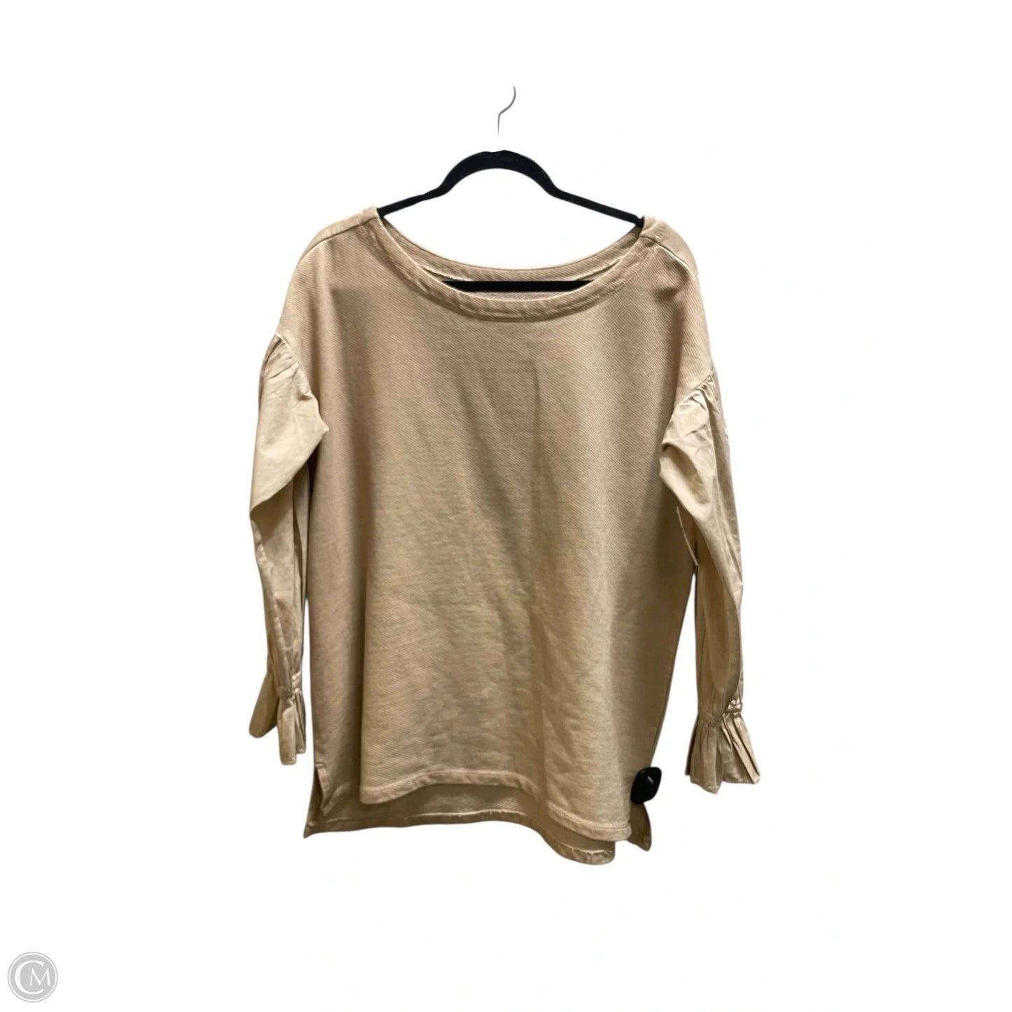 Top Long Sleeve By Anthropologie In Beige, Size: M