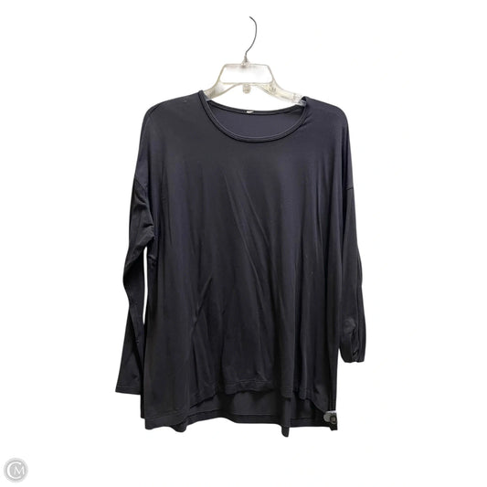 Athletic Top Long Sleeve Collar By Lululemon In Black, Size: 8