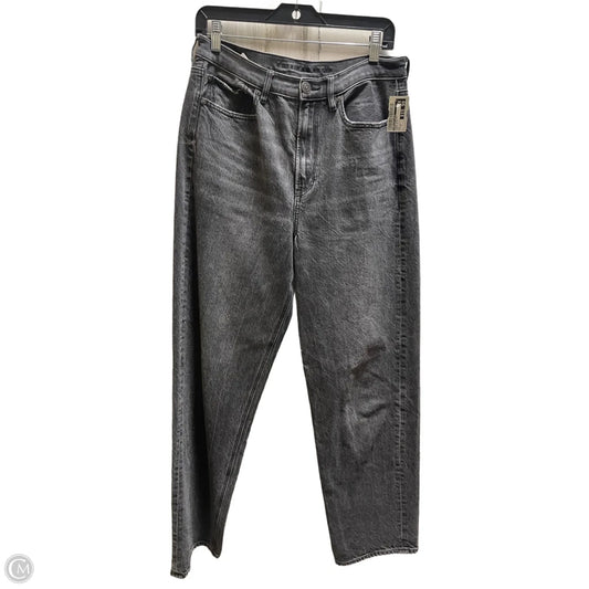 Jeans Straight By American Eagle In Black Denim, Size: 10