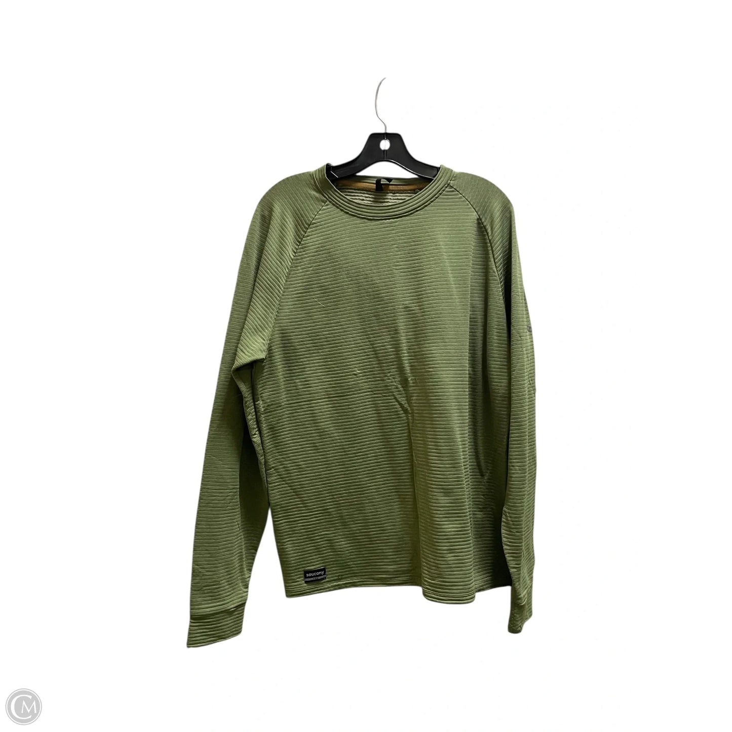 Top Long Sleeve By Saucony In Green, Size: L