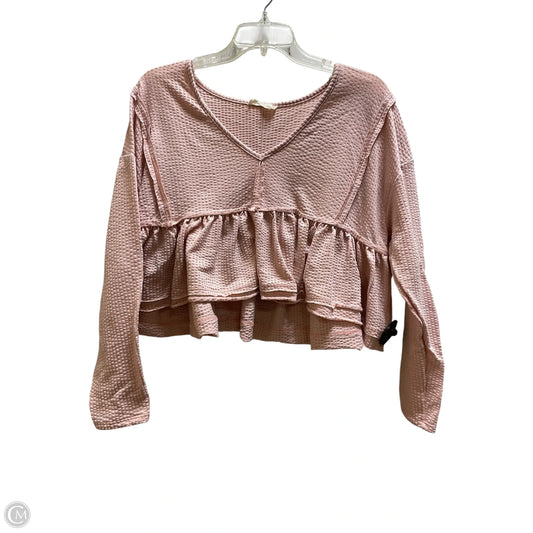 Top Long Sleeve By Altard State In Pink, Size: S