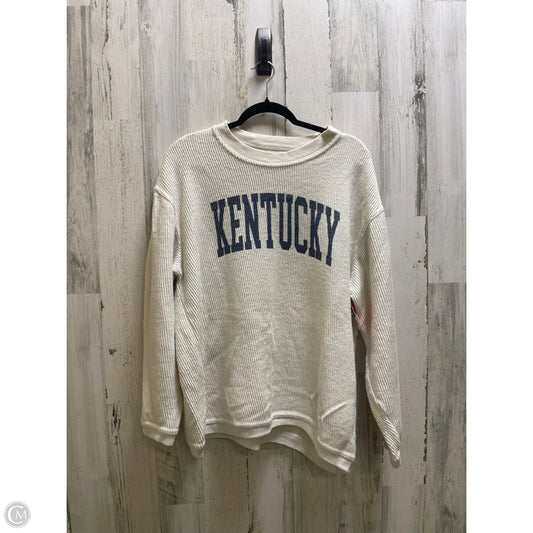 Sweatshirt Crewneck By Clothes Mentor In Cream, Size: Xl