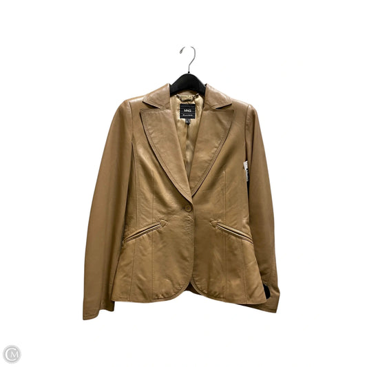 Jacket Moto Leather By Mng In Brown, Size: M
