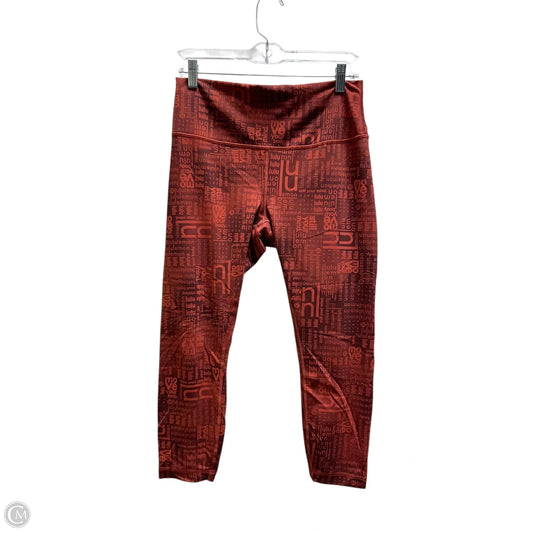 Athletic Leggings By Lululemon In Red, Size: 12