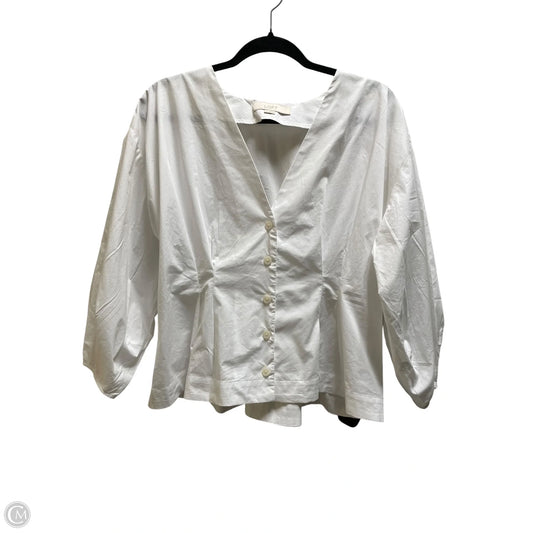 Top Long Sleeve By Loft In White, Size: M