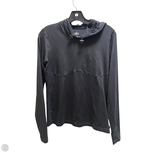 Athletic Top Long Sleeve Hoodie By Alo In Black, Size: L