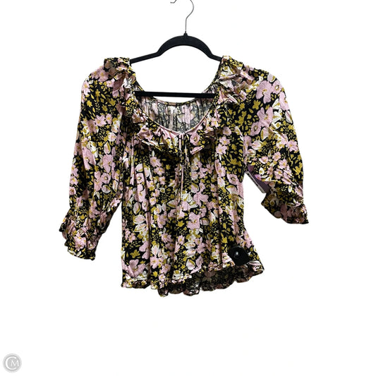 Top Short Sleeve By Free People In Floral Print, Size: Xs