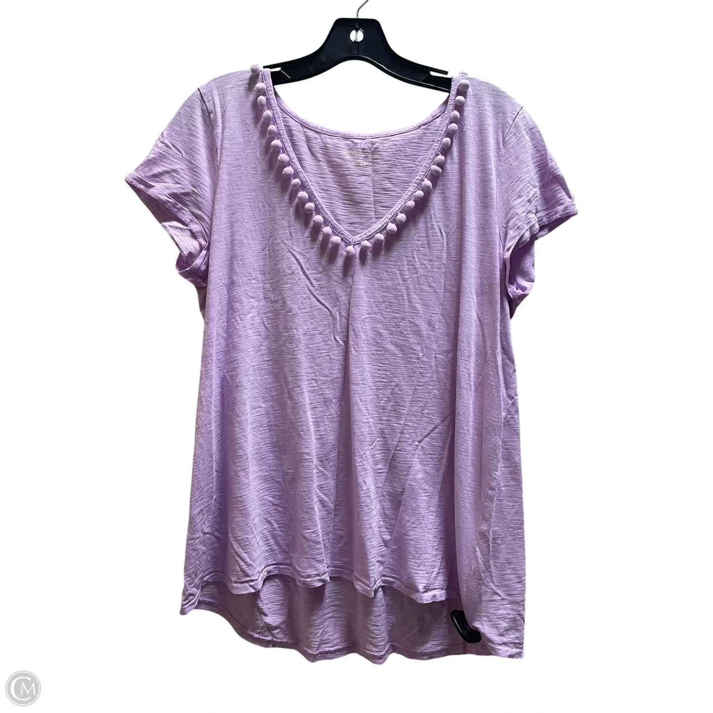 Top Short Sleeve Designer By Lilly Pulitzer In Purple, Size: L