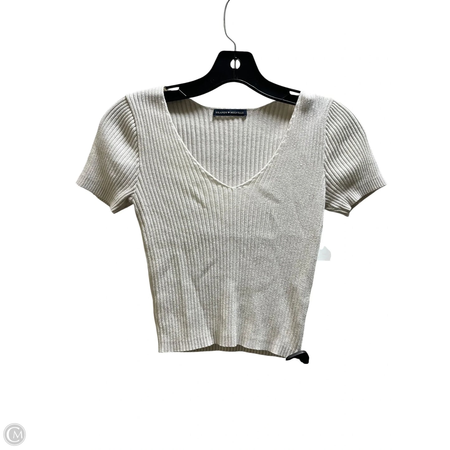 Top Short Sleeve By Brandy Melville In Cream, Size: S