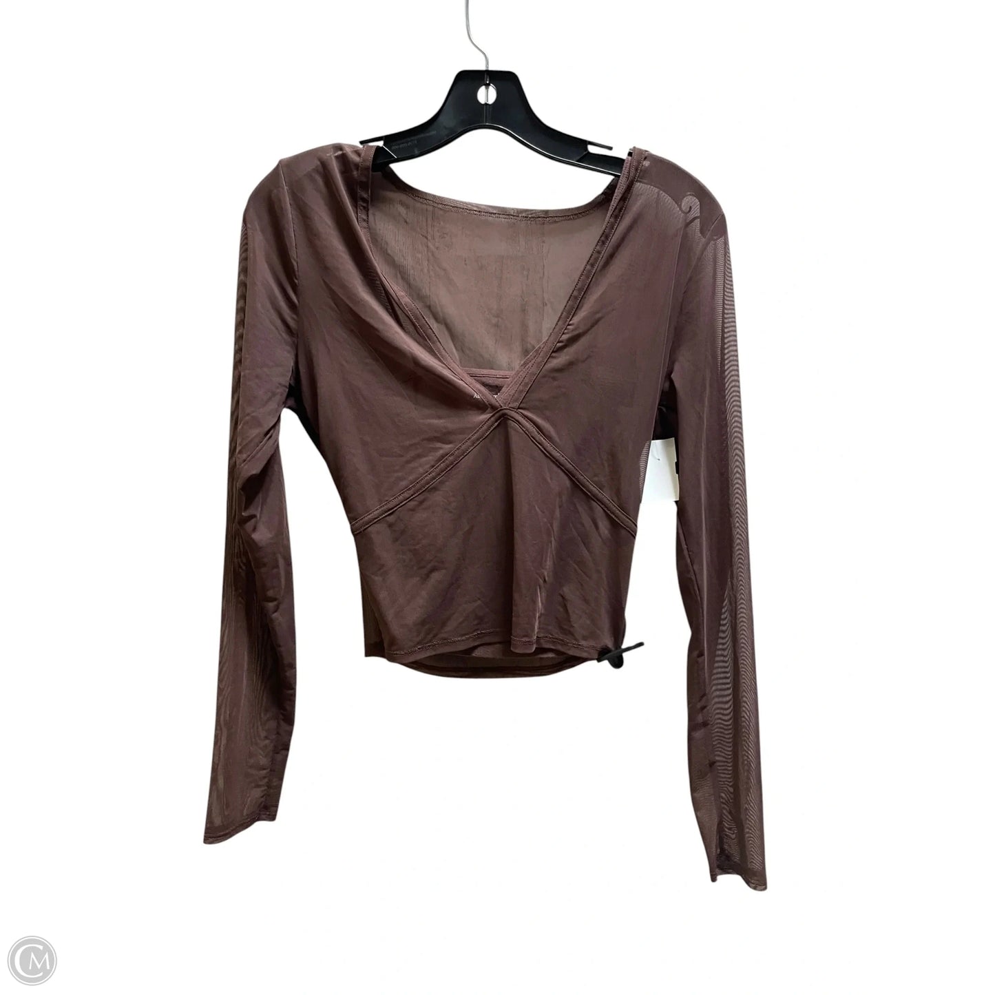 Top Long Sleeve By Abercrombie And Fitch In Brown, Size: M