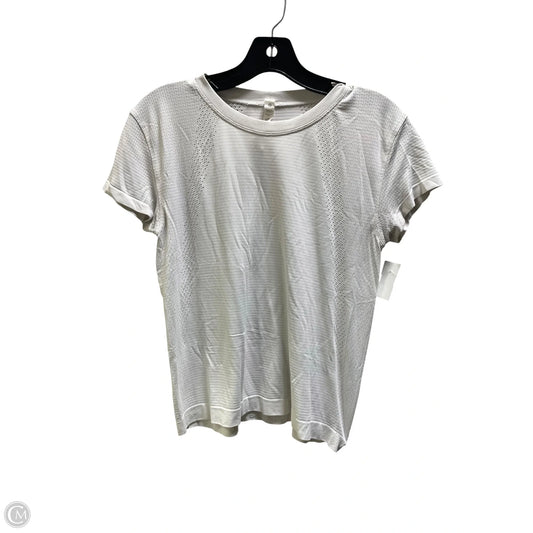 Athletic Top Short Sleeve By Lululemon In White, Size: 6