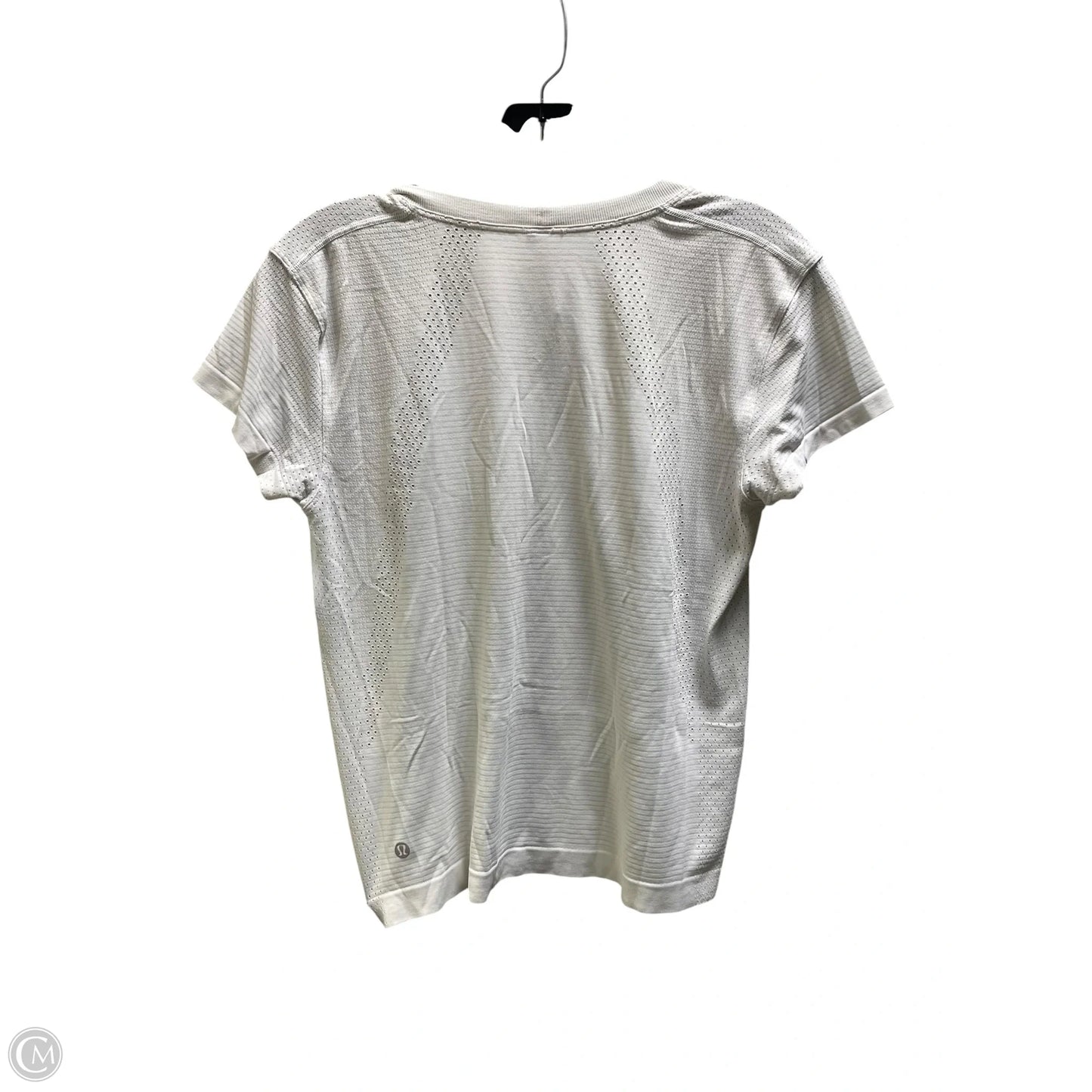 Athletic Top Short Sleeve By Lululemon In White, Size: 6