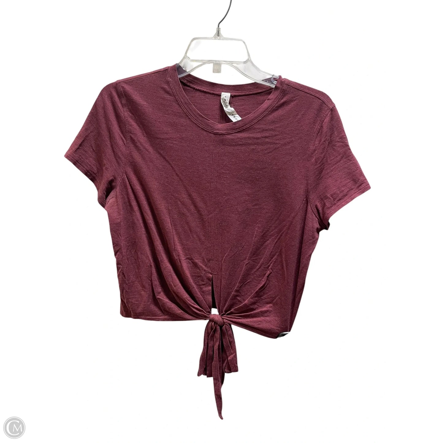 Athletic Top Short Sleeve By Lululemon In Maroon, Size: 6